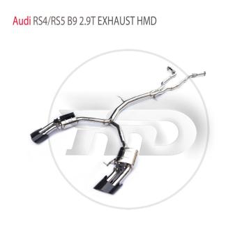 HMD Stainless Steel Exhaust Catback For AUDI RS4 RS5 B9 2017-2022 2.9T With Muffler Valves Exhaust Pipes Turning System