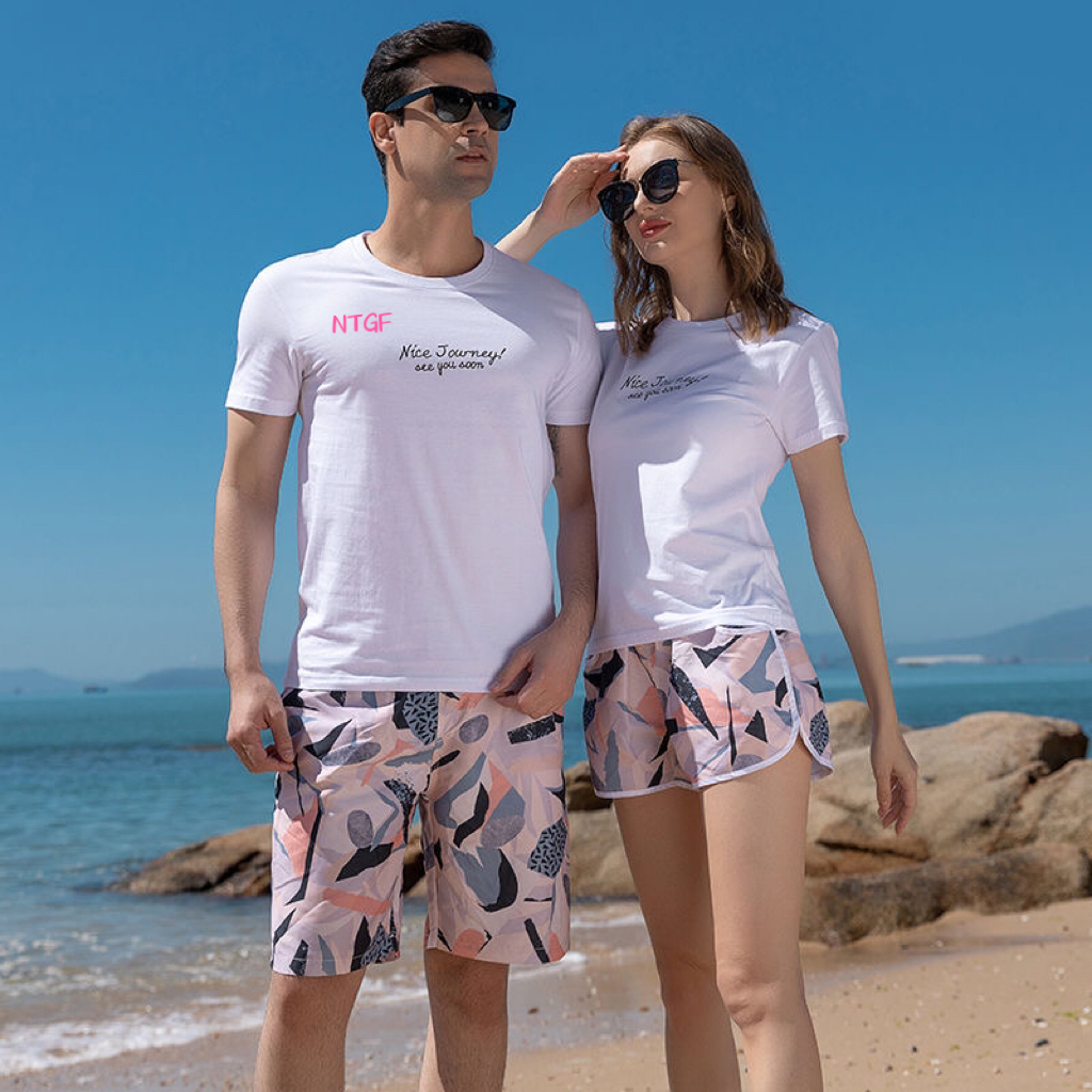 Coton pur short vintage pour les femmes et les hommes