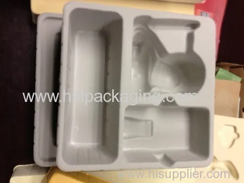 Plastic Face-cleaning Cream Cosmetic Flocking Tray Box 