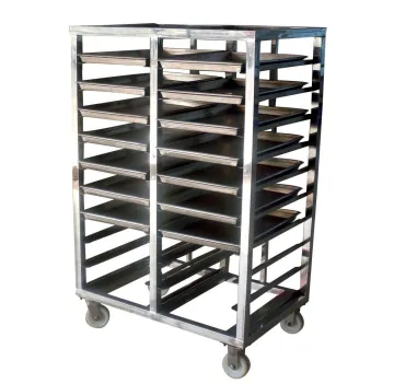 Stainless Steel Meat Rack Trolley Cart with Wheel for Rotary Oven