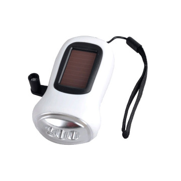 Hand Crank Emergency Dynamo Solar flashlight with 3 LED Lights - Rechargeable and Portable Illumination Solution