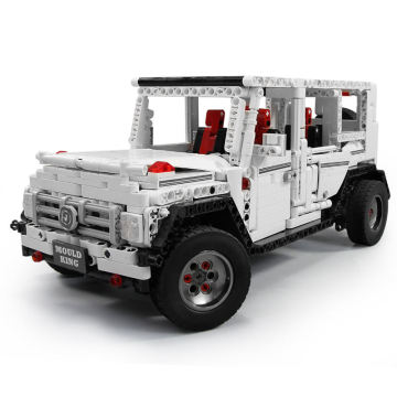 Flytec 1/10 Scale 2.4GHz 4-Channel Remote Control Car with Mould King Design and Block Building Toy Functionality, Controllable via Mobile App