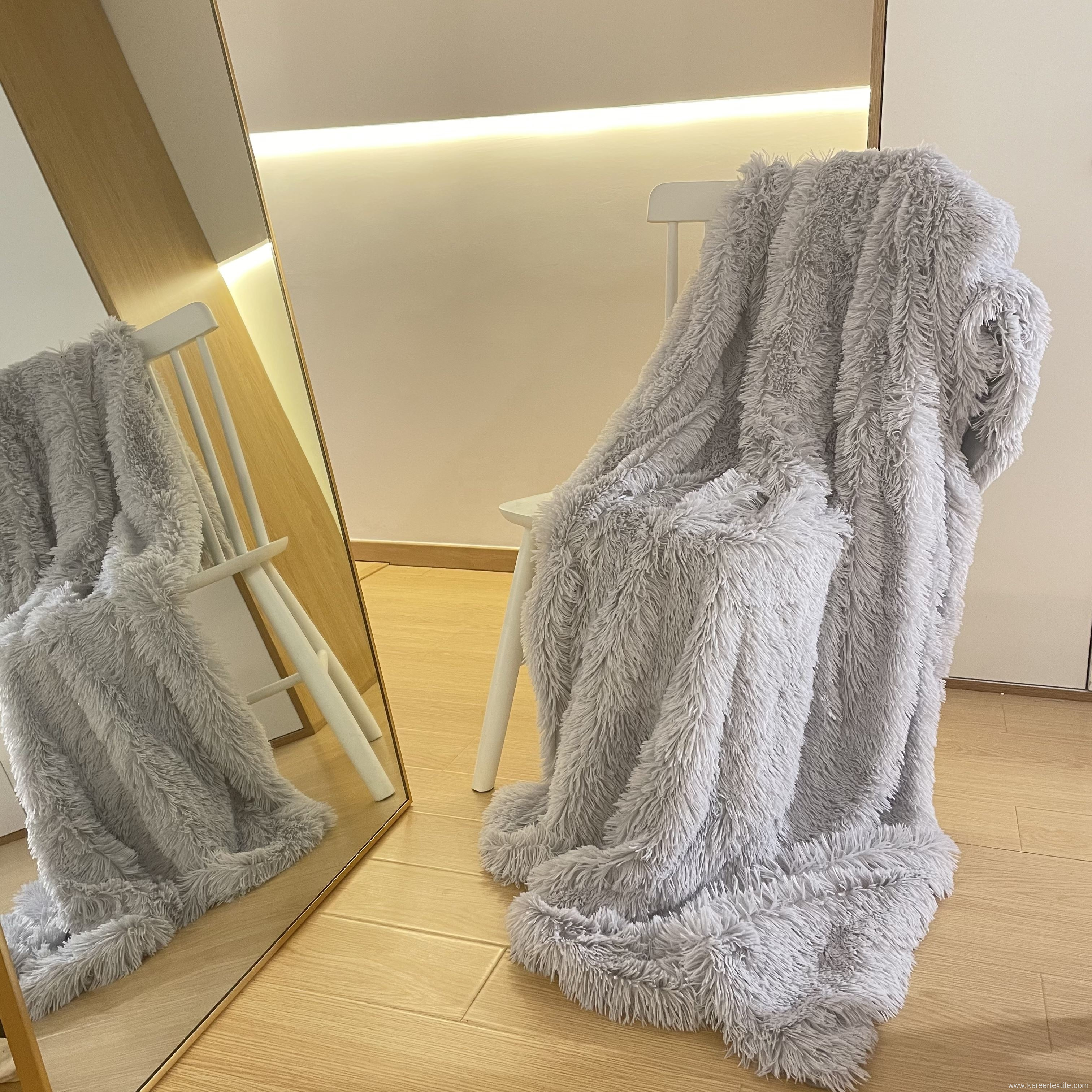 Super soft solid luxury Faux Fur Blankets plush