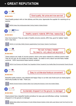 Ceramic Baby Safety Scissors for Supplementary Food - MIDDIA 2.5 Inch Food Scissors
