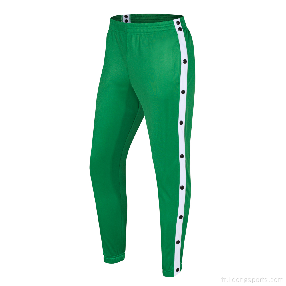 Basketball Soccer Sports Pantalon de bouton de boucle ouverte complète