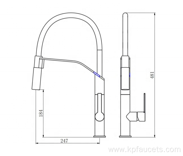 CUPC Modern Brass Flexible Kitchen Faucet