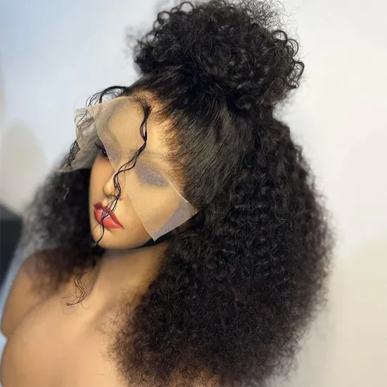 Transparent Lace Front Glueless HD Wigs for Pixie Wave Indian Hair