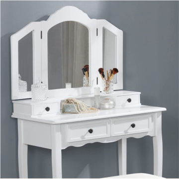 Wooden Vanity Make Up Table and Stool Set