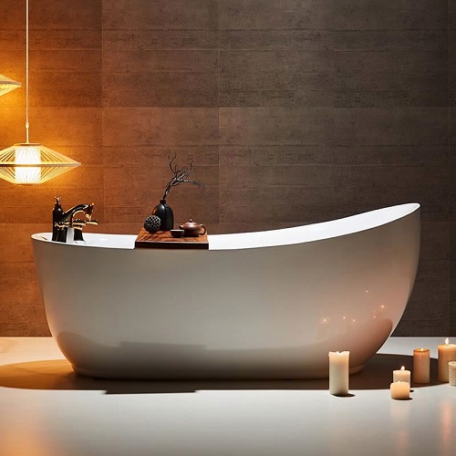 Weiße Wanne Spout Acryl freistehende Whirlpools Badewanne für Erwachsene