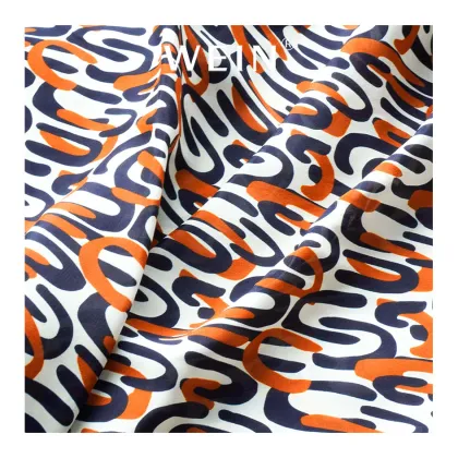 Popular Design Silk Viscose Crepe Geometry Digital Printed Fabric