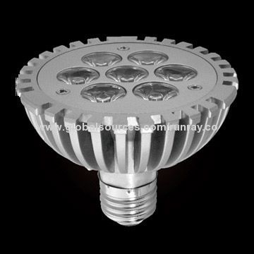 7 x 1W LED PAR Can, 85 to 265V AC Input Voltage, 90 to 110lm/W, Sized 90 x 76mm, AluminumNew