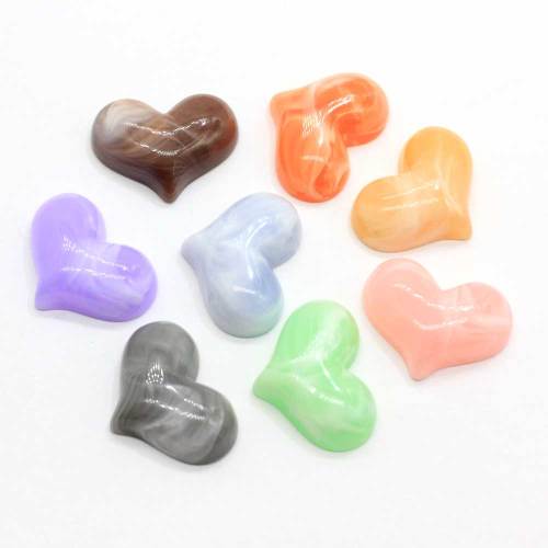 100pcs Multi Color Heart Shaped Resin Cabochon Flatback Beads Charms For Kids Toy Decor Hair Accessories For Women