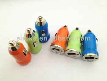 Universal single USB Mini bullet car charger USB in car charger for iPhone 4S 5