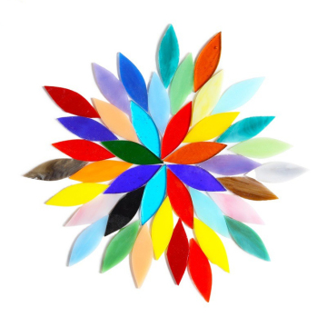 DIY Mosaic Art Leaf Petal Ceramic Tiles - Colorful Glazed Ceramic Decor