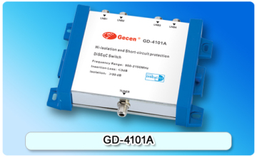 zhuhai gecen Hi-isolation and short-circuit protect 4 in 1 DiSEqC switch GD-4101A