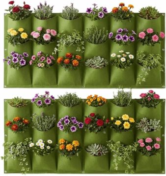 18 Pocket Hanging Wall Planter Grow Bags