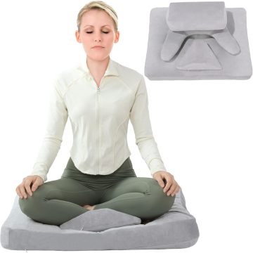 Premium Foam Floor Meditation Cushion Set: Including 2 Knee Cushions & 1 Hip Cushion for Comfortable Seating on the Floor