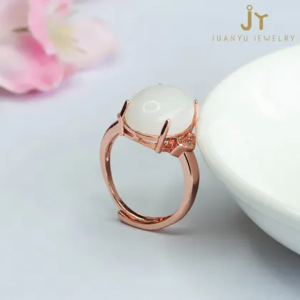 High Quality Natural Stone and Brass Jewelry: Explore Rose Gold Plated Jade Rings and Hetian Jade Collections