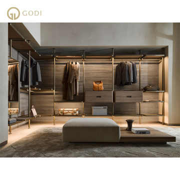 GODI Wholesale Custom L-Shaped Modern Wooden Bedroom Furniture: Wardrobes & Cabinets