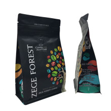 Bolsa de café de fondo plano compostable personalizado 250g