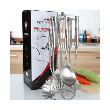 High-Quality Bamboo-Inspired Stainless Steel Utensils with Matte Polish: Premium Kitchen Accessories and Tools