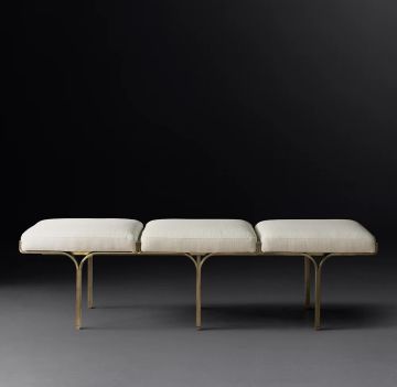 Modern Luxury 1960s Link Upholstered Bench