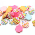 Leuke Poppenhuis Verjaardagstaart Hars Plat Cabochons Telefoon Case Decoratie DIY Scrapbooking Ambachtelijke Accessoires