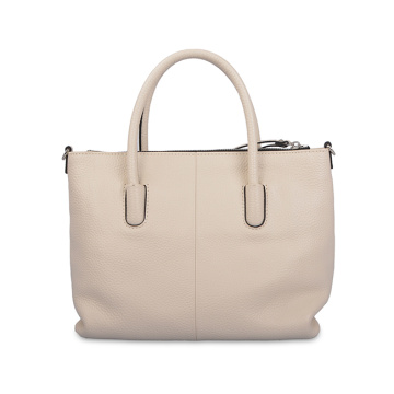 Beige Tote Shopper-Taschen aus Leder von Lady Simple Cow Leather