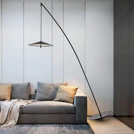 Modern LED Nordic Designer Black Floor Lamp for Living Room and Bedroom