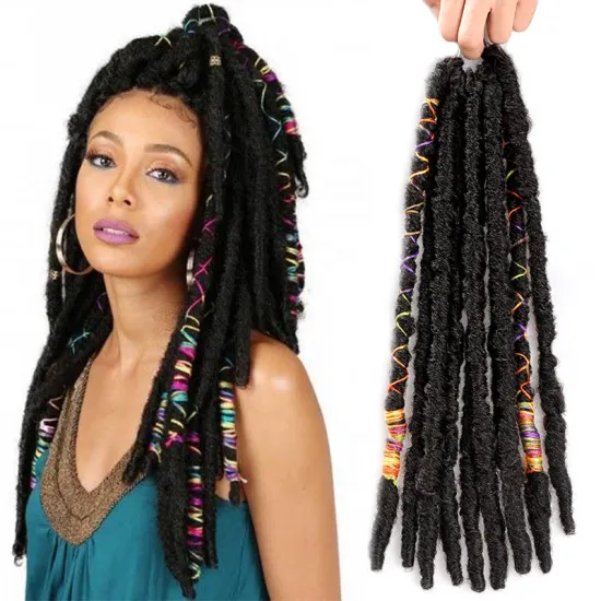 Crochet Hair Dreadlocks Faux Locs Braiding Hair Extensions Synthetic Dreadlock Jumbo 12-26 inch 12 Strands Crochet Hair