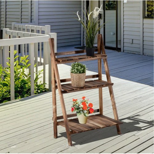 3 Tier Flower Shelf Stand Ladder Garden Rack