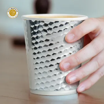 OOLIMA Eco-Friendly Hot Drink Cup: Disposable Embossed Paper Cup
