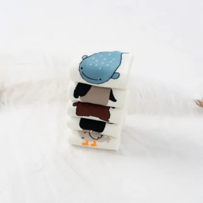 Animal Bear Printed Boat Socks Collection