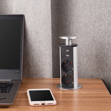 Spain and Portugal: 3-Way Outlet Desk Tables with Hidden Power Sockets and USB Chargers