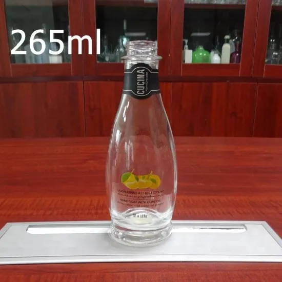 Cheap wholesale flint 250ml clear glass juice bottle