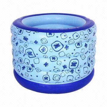 Baby inflatable bathtub with 4 rings