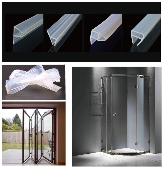 Glass screen shower door waterproof transparent seal strip