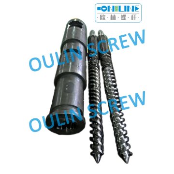 Jurry 65/132 Twin Conical Screw and Barrel for PVC Pipe+50%-100%CaCO3