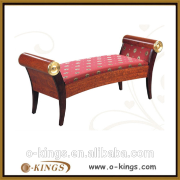 luxury hotel fabric bed end foot stool