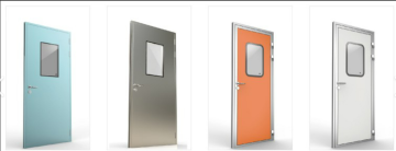 galvanized aluminum honeycomb filling swing steel clean door