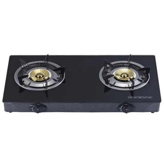 Tempered glass two burner blue flame NG gas burner stove