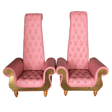 Royal Wedding and Outdoor Event Chairs: Queen-Style Luxury White Gold High Back Throne Chairs for Sale