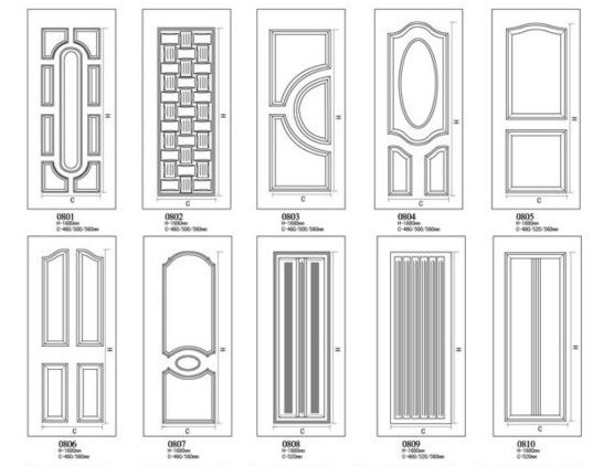 Natural Veneered Moulded Door Skin (JL-005)