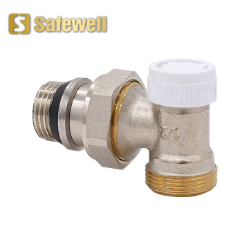 Brass Angled Lockshiel Radiator Valve Nickle Plated