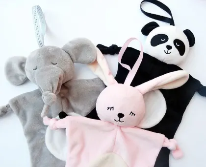 Custom Sofy Security Baby Blanket with Plush Toy