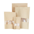 Anpassad Brown Kraft Paper Packaging Väska med dragkedja