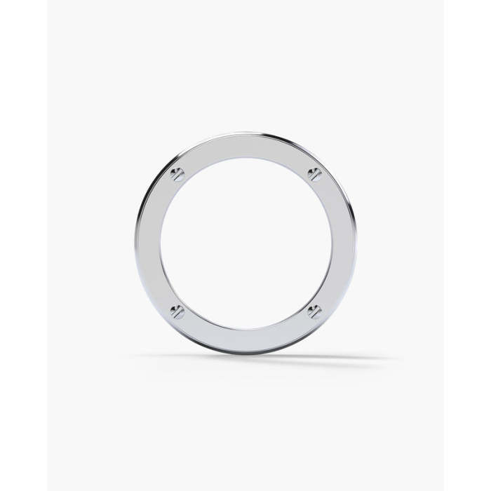 Puting gintong mataas na polish brilyante na gilid ng kasal band