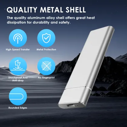 SSD External Hard Drive USB 3.1 Type C - 500GB to 2TB Portable Solid State Drive