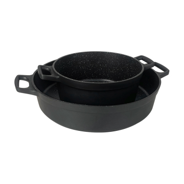BC Camp Cast Iron Hanging Pot: 24cm to 40cm Uncoated Dutch Cookware for Storage and Marching