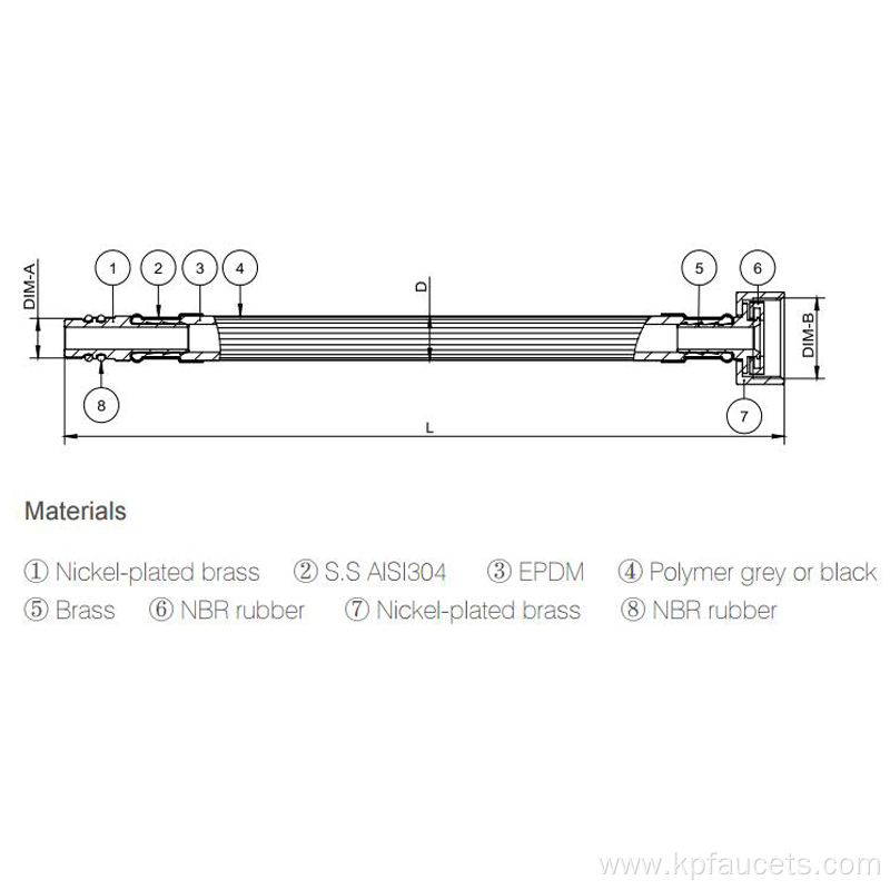 Nylon Braided Kitchen Metal Water Hose Pipe